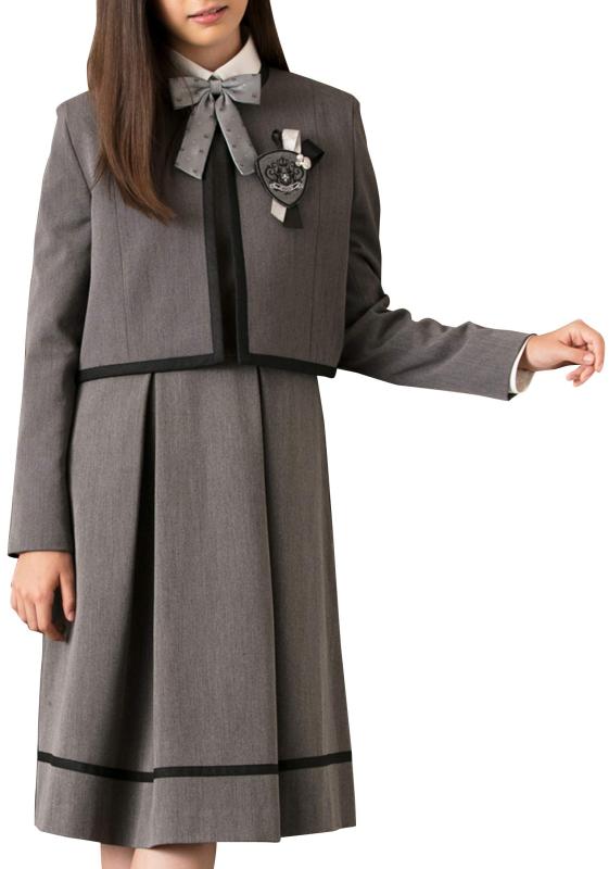 アリサナ 卒業式 小学生 女の子 スーツ 子供服 フォーマル エミリア (ワンピース ジャケット ワッペン リボンタイ の 4点 セット)
