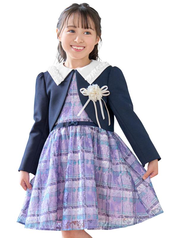 Rakuten - [アリサナ] 入学式 小学生 女の子 スーツ 卒園式 子供服 フォーマル ヴィオレット(ボレロ+ワンピース 2点)