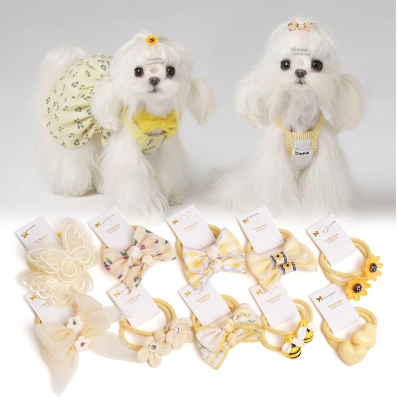 Pet Goods - BIANHUAN 犬 ヘアゴム リボン ゴム 20個セット ヘアアクセサリー お出掛け ペット 可愛い 猫用 ヨークシャーテリア シーズー ポメラニアン ミニチュアシュナウザーマルタ ヘアボウ 犬のヘアア