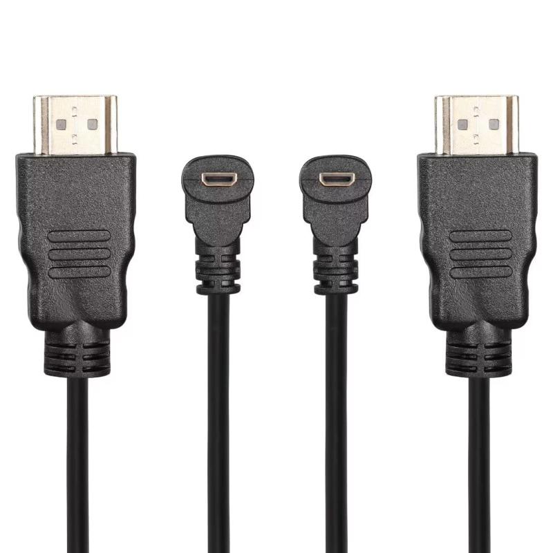 Rakuten - CERRXIAN マイクロ HDMI - HDMI ケーブル アダプター 60CM 90度 アングル マイクロ HDMI オス - HDMI オス コネクター サポート 3D 4K 60Hz 1080P イーサネット オーディオ リターン 60cm (各
