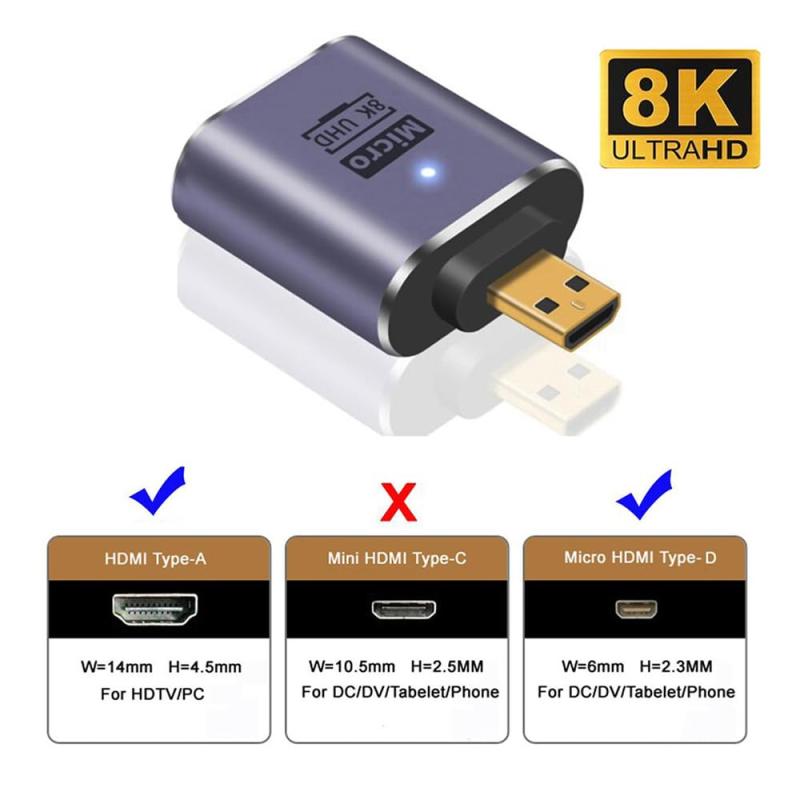 xiwai 8 K Micro HDMI公転HDMI 2.1マザーUHD拡張金変換器アダプタは8 K 60 hz HDTVをサポートする