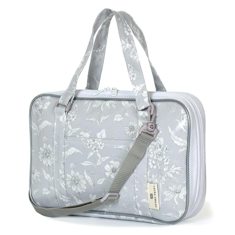 LAURA ASHLEY/COLORFUL CANDY STYLE 書道・習字バッグ Lisette 小学生 ショルダーベルト付き 小学校 女の子 N2226400-NVL プレゼント：筆を拭くのに便利なぞうきん1枚