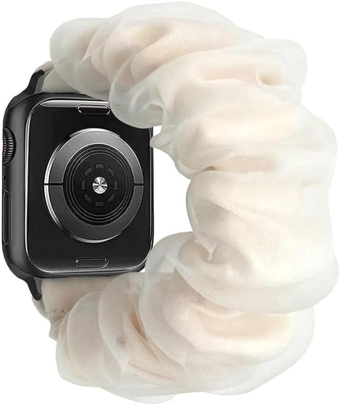 HYUNGJ 【Mサイズ】 アップルウォッチ用 series11 series10 42mm 46mm バンド シュシュ おしゃれ ベルト apple watch series 9 8 7 6 5 4 3 2 SE スポーツ 可愛 レディース アクセサリ