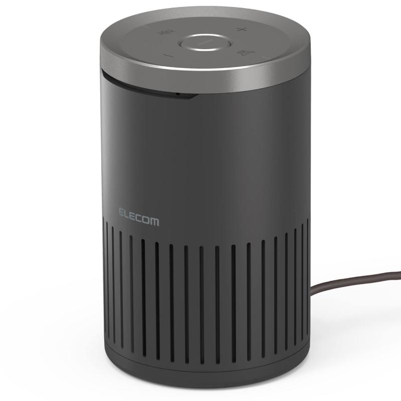 エレコム スピーカーフォン 会議用 USB接続 ノイズリダクション エコーキャンセラー オートゲインコントロール対応 無指向性マイク ブラック -SP02BK