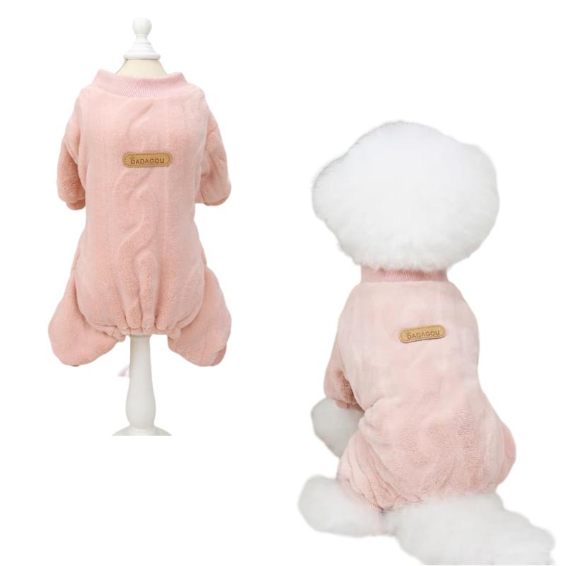 Rakuten - Timoya 犬服 秋冬 ロンパース 暖かい つなぎ ふわふわ フリース 柔らか 可愛い 防寒 もこもこ 冬 服 小型 中型犬 ドッグウェア ペット コート パジャマ ルームウェア お出かけ 散歩 抜け毛対策