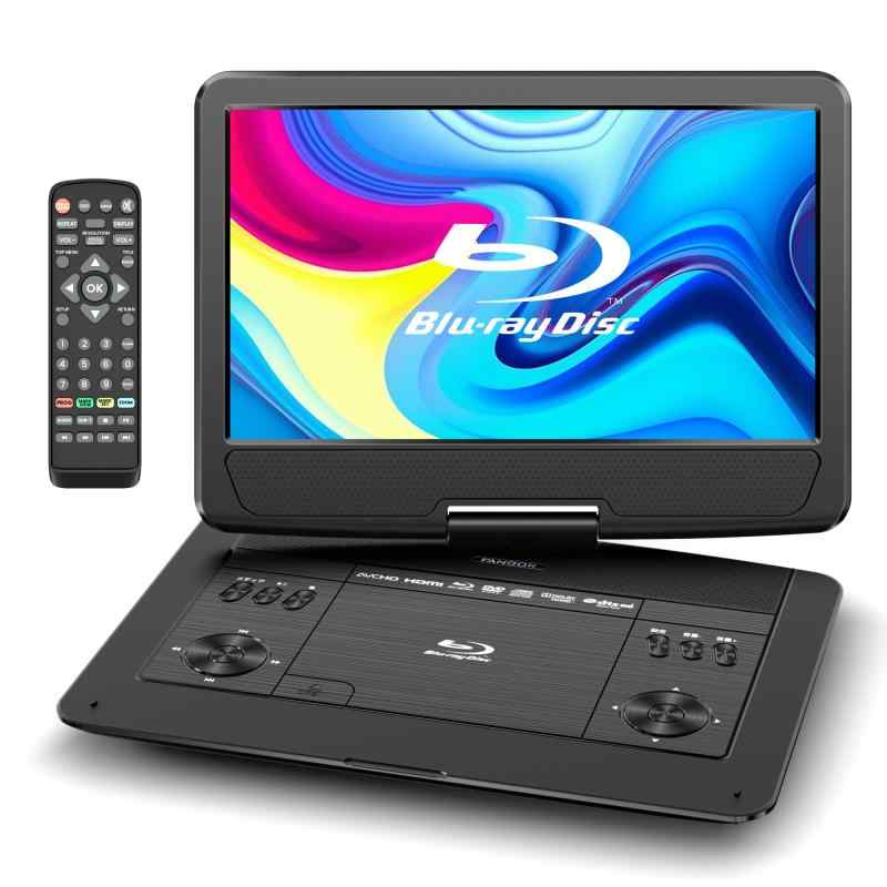 FANGOR ポータブルブルーレイプレーヤー 16.3型 HDMI出力対応 14インチ液晶 CPRM 3時間再生✅【14インチ高精細TFT液晶・デュアルスピーカー】FANGOR ポータブルブルーレイプレーヤーは、高精細 14インチ(1366*768) の大画面を搭載しており、カラフルな Blu-ray ディスクを楽しめるます。画面は左に180°、右に90°に回転できるので、お好みの角度に調整できます。折りたたみ式なので、折りたたんで車載カバーに入れると、車載用ヘッドレストモニターとして使えます。折り畳んだ時のサイズは長さ35cm×幅25cm×厚さ3cmです。車載カバーは別売りです。長時間の移動中も快適な姿勢で視聴できます。また、デュアルスピーカーとドルビーサラウンドを搭載し、高品質で衝撃的な音響効果を楽しめ、映画館に行かなくても臨場感あふれる体験を実現します。