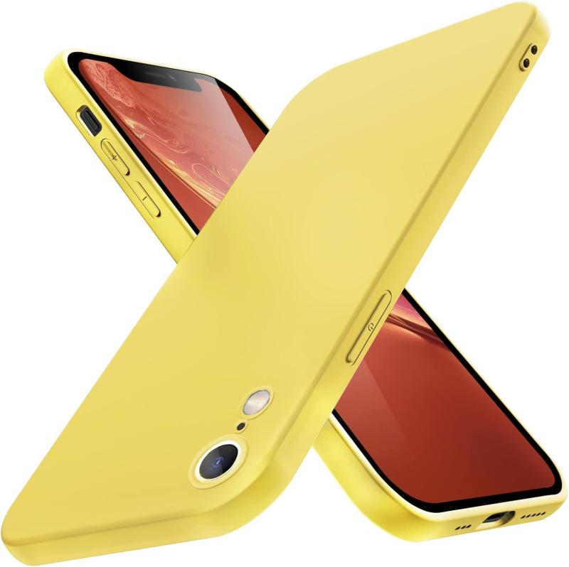 TLOMPLO 対応 iphone xr 用の ケース シリコン 薄型 スリム 磨り表面 指紋防止カバー 柔らかい裏地 xr 耐衝撃 カバー ネックストラップ米軍MIL規格 ワイヤレス充電対応ストラップホール付き 黄ば