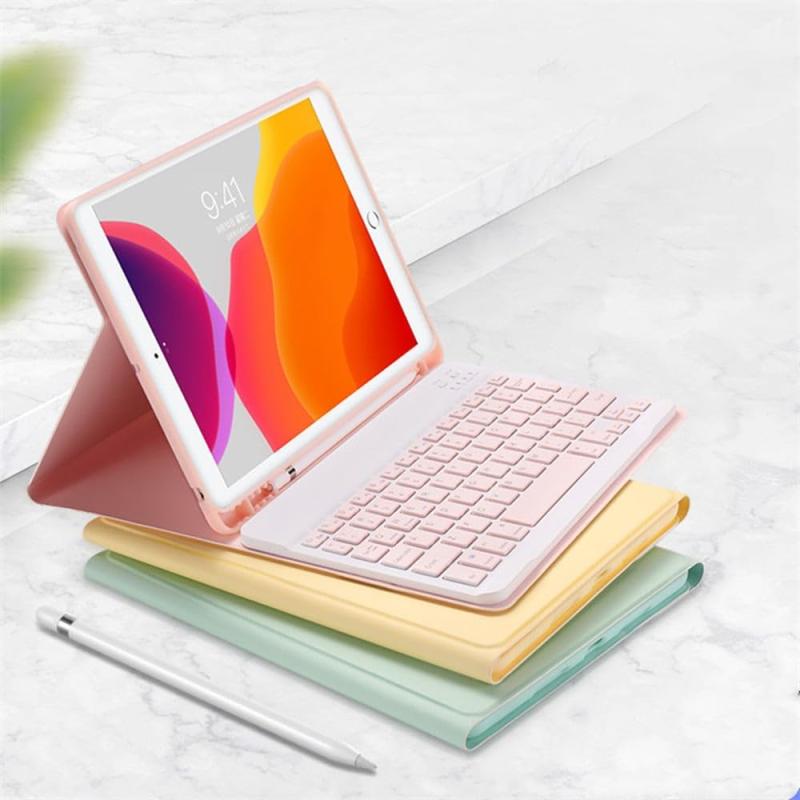 iPad 9 8 7 6 5 Air 4 3 2 Pro 11 10.5 9.7 12.9 インチ Mini キーボード ケース キャンディー色 ペンホルダー付き アイパッド 10.2 保護カバー 分離式 女性 人気 キーボードカラフル