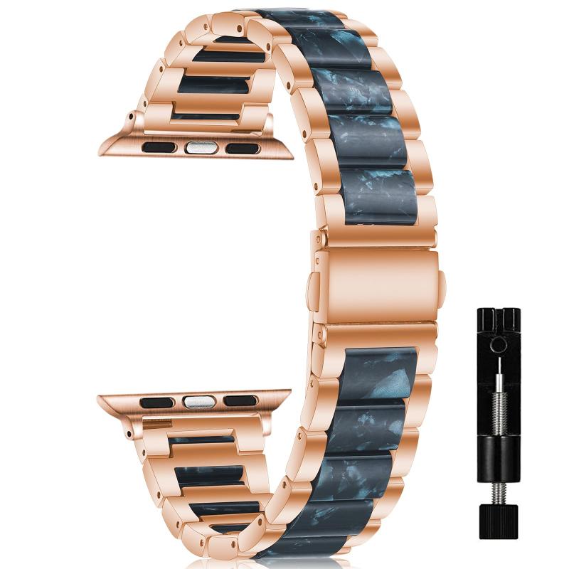 Rakuten - [CeiBand] アップルウォッチバンド Apple Watch バンド 樹脂+合金ステンレスストラップバンド バースデー ギフト あっぷるうおっちバンド 防水 腕時計バンド 交換ベルト 調整ツール付き