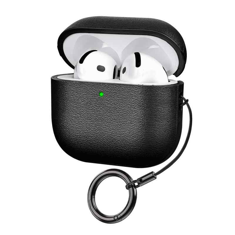 OwnestX AirPods 用ケース シボ処理 高級 ブラック カラビナ 付き 人気 擦り傷防止...