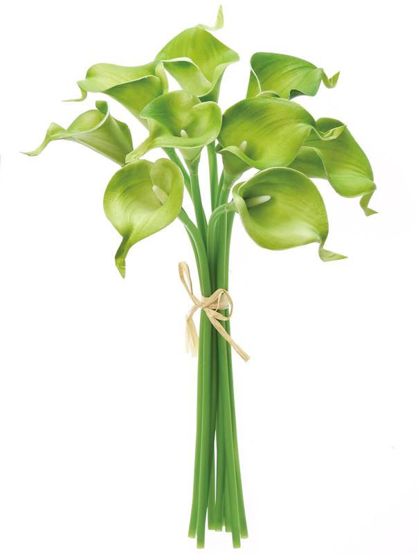 乐天商城 - アスカ 造花 カラーリリィバンチ 全長:約35cm、花径:約5.5×5×8.5cm 1束(9本組)