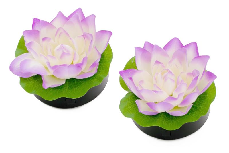 やんわり点灯する 造花 の 仏花 ロータス~蓮はな~ (一対)