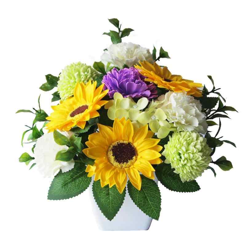 ソープフラワー お供え ポットソープフラワーのお供え花です。ソープフラワーで出来ているので、枯れない＆水やり不要で長期間ご利用いただけます。高さ24cm×ポット底直径7cm