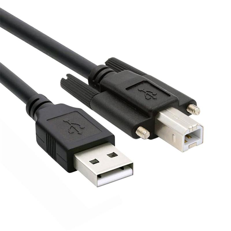 Cablecc USB 2.0 タイプ A オス - USB 2.0/USB3.0 タイプ B M3 つまみネジ オス マウント パネル タイプ 産業用カメラ ロボット スキャナ ディスク用
