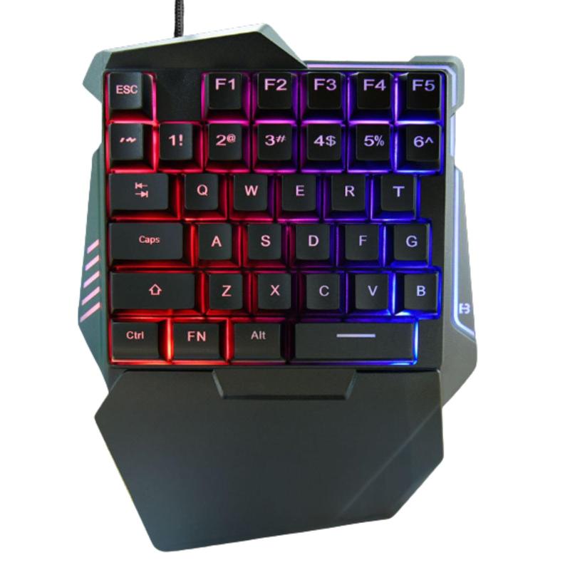 乐天商城 - MONOSTORE ゲーミングキーボード 片手用キーボード 左手 有線 USB 光る 35キー