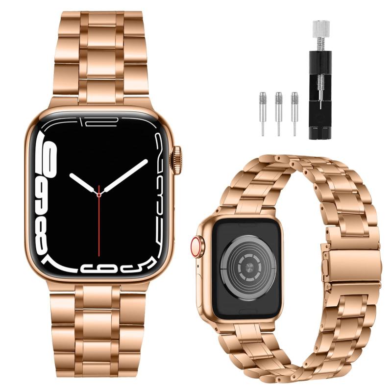 [CABOBE] 【2024改良モデル】 コンパチブル Apple Watch バンド 49/46/45/44/42/41/40/38mm Apple Watch バンド ステンレス製 アップルウォッチ バンド 金属ベルト Apple Wa...