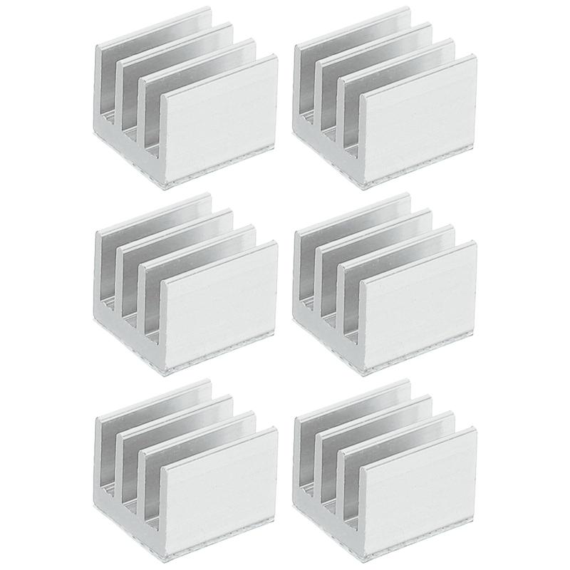 PATIKIL 6個 ヒートシンク アルミニウム 7×7×6mm 放熱器 熱暴走対策 放熱板 薄型 小型 DIY用 チップ ノートPC 回路基板 冷却用 ステッカー付き ホワイト