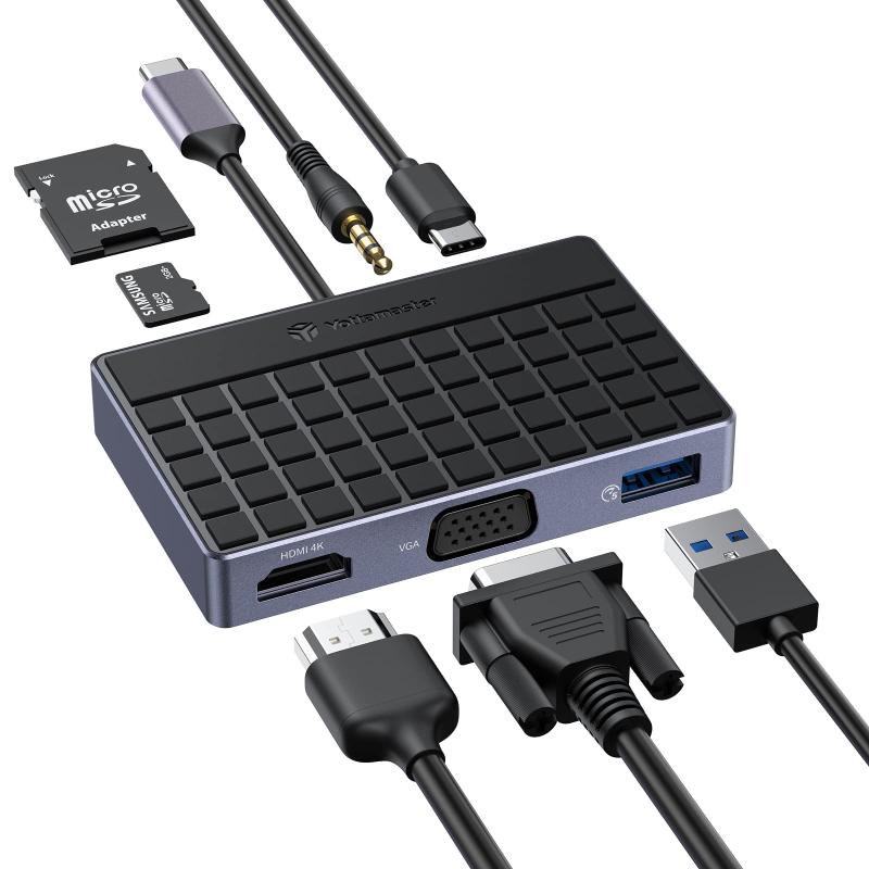Yottamaster USB ハブ HDMI 4K@30Hz 100W PD急速充電 USB 3.0 （最大5Gbps）USB-A ポート TF/SD カードの読み取りをサポート ハブ USB-C HDMI アダプタ 対応 タイプc ハブ MacBoo