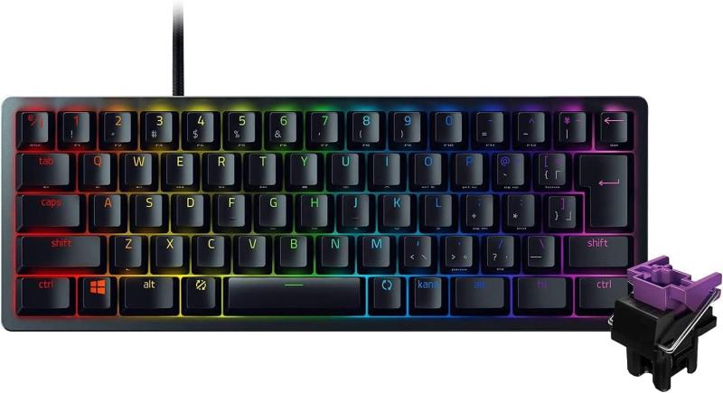 Razer Huntsman Mini JP 小型 ゲーミングキーボード Clicky Optical Switch 日本語 JP配列 60%レイアウト 光学スイッチ 超高速1.5mm作動 クリッキー触感 Chroma RGB RZ03-03390600