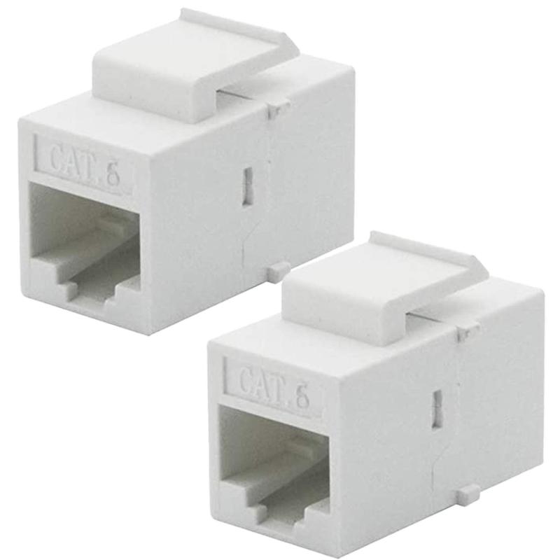 オーディオファン RJ45 LANケーブル用中継コネクタ RJ45 中継プラグ CAT6 8P8C メス-メス ホワイト