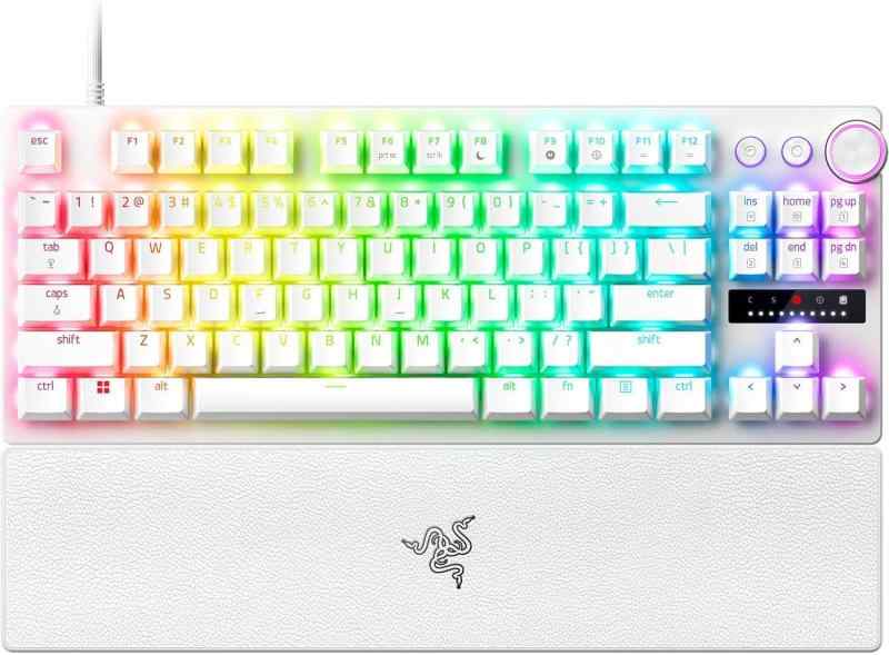 Rakuten - ラピッドトリガー 搭載 レイザー Huntsman V3 Pro Tenkeyless (White Edition) ラピッドトリガーと調整可能なアクチュエーション搭載のアナログ ゲーミングキーボード アナログオプティカルスイッチ