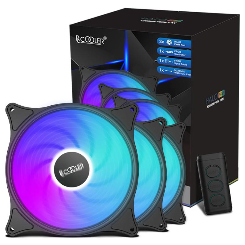 PCCOOLER 120mm ケースファン 3個パック PC-FX120 高性能冷却PCファン - RGBケースファン 油圧ベアリング付き - 低ノイズコンピュータファン PCケース用