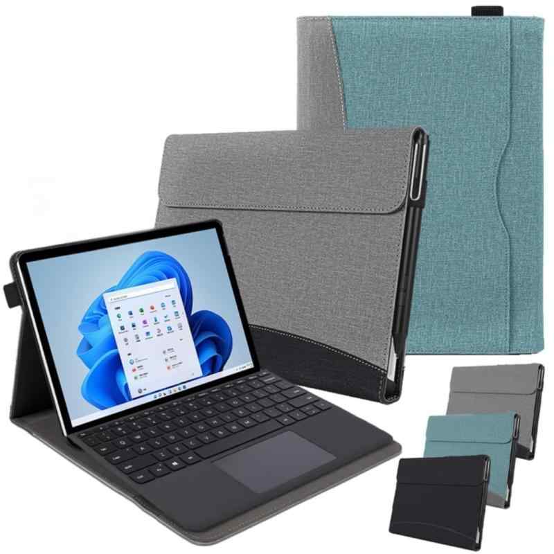 NEC - Surface Pro 12 インチ ケース シンプル ビジネス 全面保護 衝撃吸収 2025年モデル サーフェスプロ 12 専用保護カバー 軽量 スタンド機能 カード収納 ペン収納 ポケット付き キズ防止 指紋防止 キ