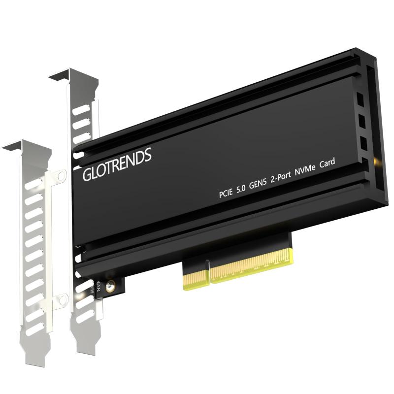 GLOTRENDS M.2 NVMe to PCIe 5.0 X8 アダプター（PCIe 分岐なし）、OSツールによるソフトM.2 NVMe RAID設定（PCIe 分岐対応マザーボードが必要）