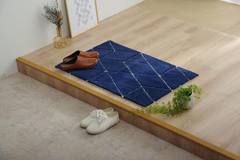 イケヒコ 玄関マット グラース アイボリー/ネイビー(3)