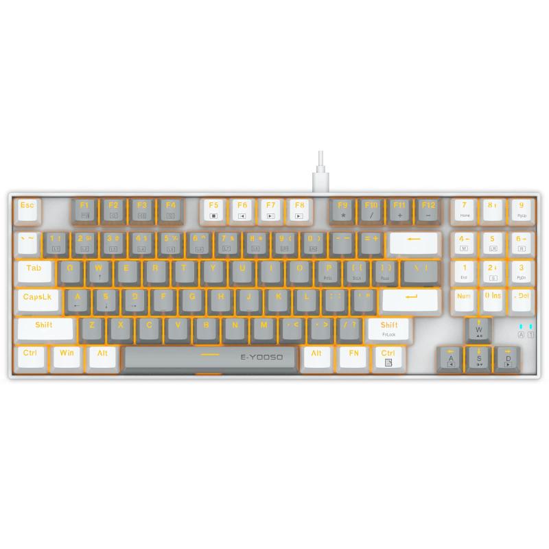 Other - ゲーミングキーボード有線89キー英配列数字機能キーUSBコンパクトメカニカルキーボードダブルスペルカラー全機能ブラウン赤青軸段落感9種類LEDバックライト呼吸モード防水高耐久性PC用キ