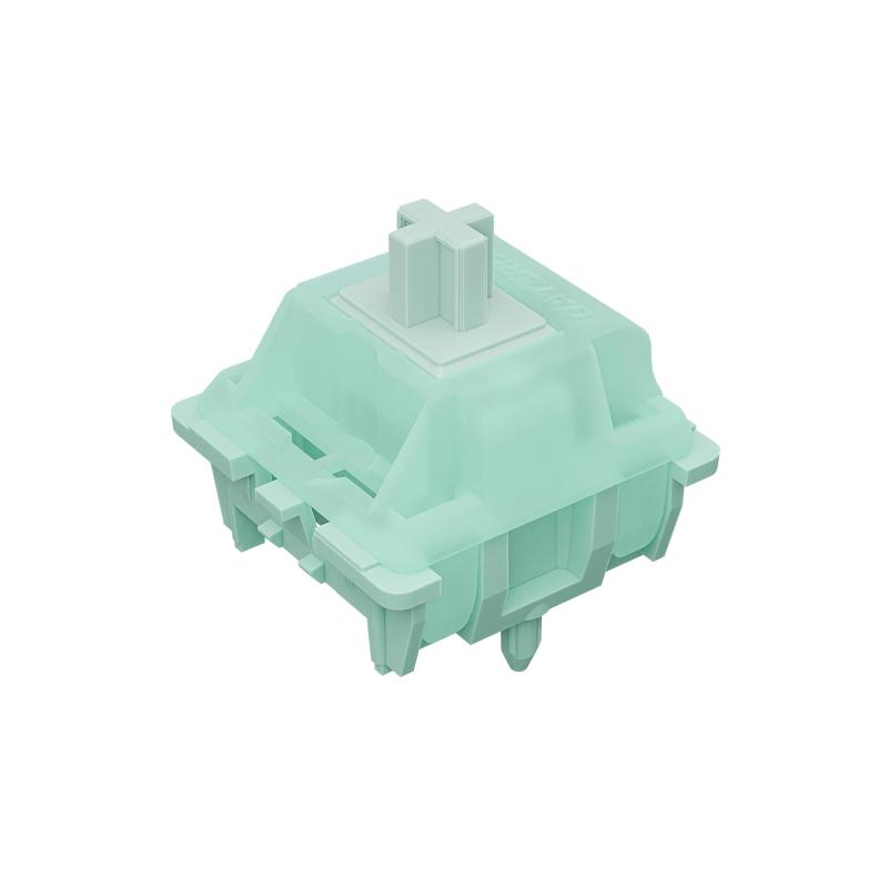 Kutethy X Gateron Emeraldシリーズ、Emerald Mintスイッチ、22mmデュアルセクションスプリング55gf潤滑済み5ピンキーボードスイッチ、MXメカニカルゲーミングキーボードと互換性あり