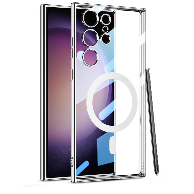 Galaxy S24 / SC-51E / SCG25 用 クリアケース 電気メッキ ギャラクシーs24 カバー ワイヤレス充電 SUGOIDAN 携帯ケース ストラップホール付き galaxys24 ケース 透明 シンプル 軽量 スマホケース