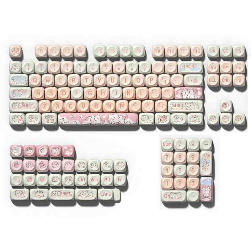 乐天商城 - 132 キー MOA プロファイル 昇華印刷 PBT キーキャップセット カスタムキーキャップ, かわいいキーキャップ USレイアウト 60% 65% 100% MXスイッチ メカニカルキーボード対応