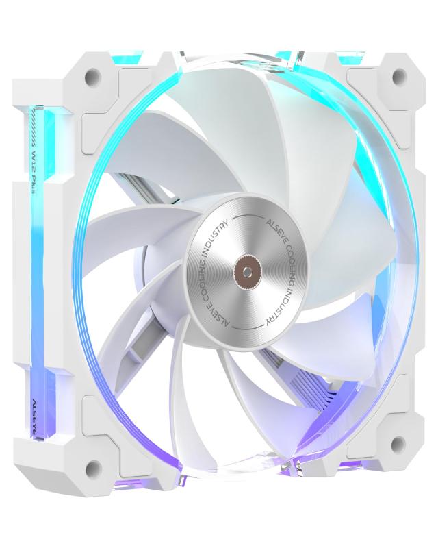 ALSEYE W12 Plus ARGB PCケースファン 120mm 鎌型ブレード バランス FDBベアリング 2400RPM 高性能 フレーム照明 4ピンPWM & 3ピンARGB 同期対応