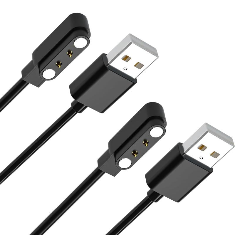 スマートウォッチ充電ケーブル 0.6m 4種類の規格2ピンの距離は2.8mm/4.0mm USBケーブル マグネット式充電 Willful SW021/SW023/SW025/IP68 YAMAY全モデル ID205S/ID205L/ID216 Uwat