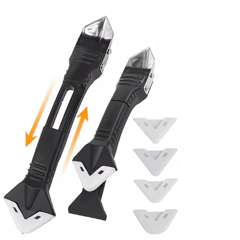 乐天商城 - zmart 5 in 1 メタルヘッド シャベル 接着 ツール キット: シリコン スパチュラ コーキング リムーバー グラウト除去 シーラント仕上げ コーナースクラップ