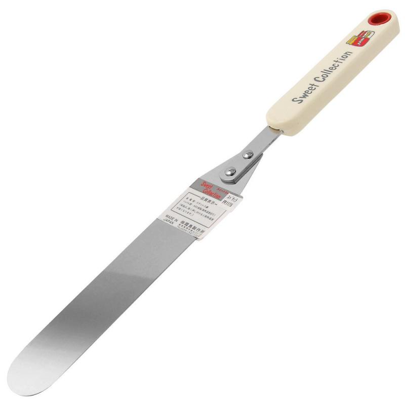 スイートコレクション スパチュラ全長:約280mm、スパチュラ部サイズ(約):長さ130mm×幅28mm、グリップ長:約105mm本体重量(約):0.05kg金属部:ステンレス鋼、ハンドル部:ABS樹脂耐熱温度(ハンドル部):80度 樹脂は強く押し付けると耐熱温度が低くなります。注意:火のそばに置かないでください。加熱中の鍋、又は長時間料理の中に放置しないでください。使用後はよく洗い水分を残さないでください。樹脂部はカレー等の色を吸う事があります。