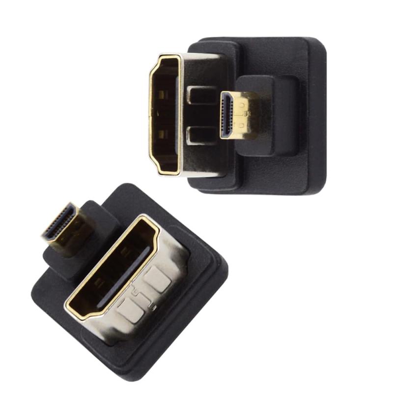 Rakuten - xiwai 4K ポートセーバーマイクロ HDMI 1.4 オス Type-D から HDMI メス反対 U 字型背面角度 360 度延長アダプタ