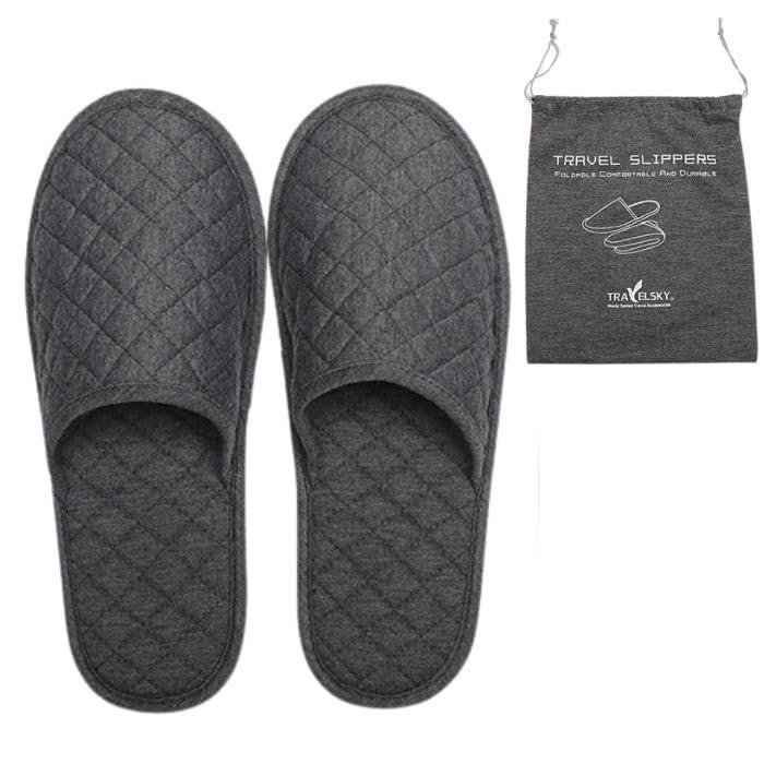 Portable Slipper - [SaReon] スリッパ 携帯 持ち運び 折りたたみ 収納袋付き トラベル 旅行 学校行事 機内 車内 ポータブルスリッパ シンプル オシャレ トラベル 参観日 入学式 卒業式 コンパクト 上履き かわい
