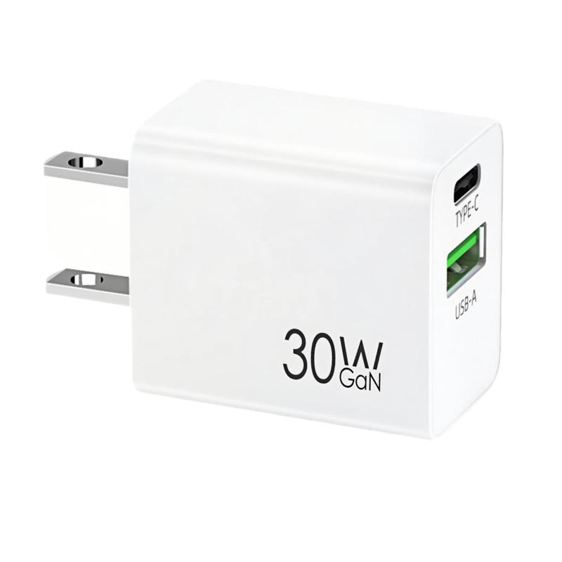 iPhone 急速充電器 PD 30W 2ポート ACアダプター 【PSE技術基準適合/GaN採用】タイプc 充電器 USB PD対応/30W急速充電/コンパクトサイズ 充電器 iPad Apple Watch iphone Galaxy Android