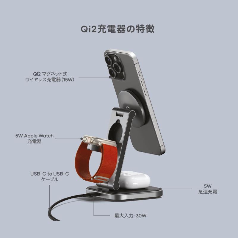 SATECHI 3 in 1 ワイヤレス充電器...の紹介画像2