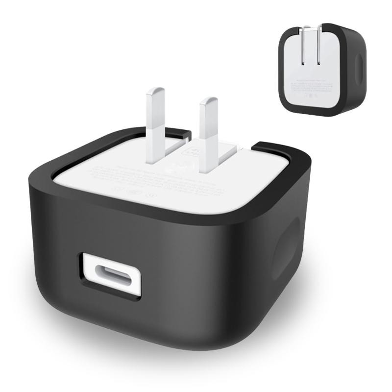 【NOUKAJU】Apple 40Wダイナミック電源アダプタ 用 ケース カバー プロテクター Apple 40W 電源アダプタ 用保護ケース 保護カバー シリコン製 キズ防止 耐衝撃 落下防止 防塵 （ブラック）