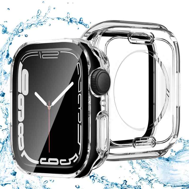 Rakuten - FAZHAN 対応 Apple Watch ケース 40mm Series SE3/SE2/SE/6/5/4 3D直角エッジデザイン アップルウォッチ カバー ガラスフィルム 2 in 1 前後の保護 Apple Watch カバー アップルウォッチ ケ
