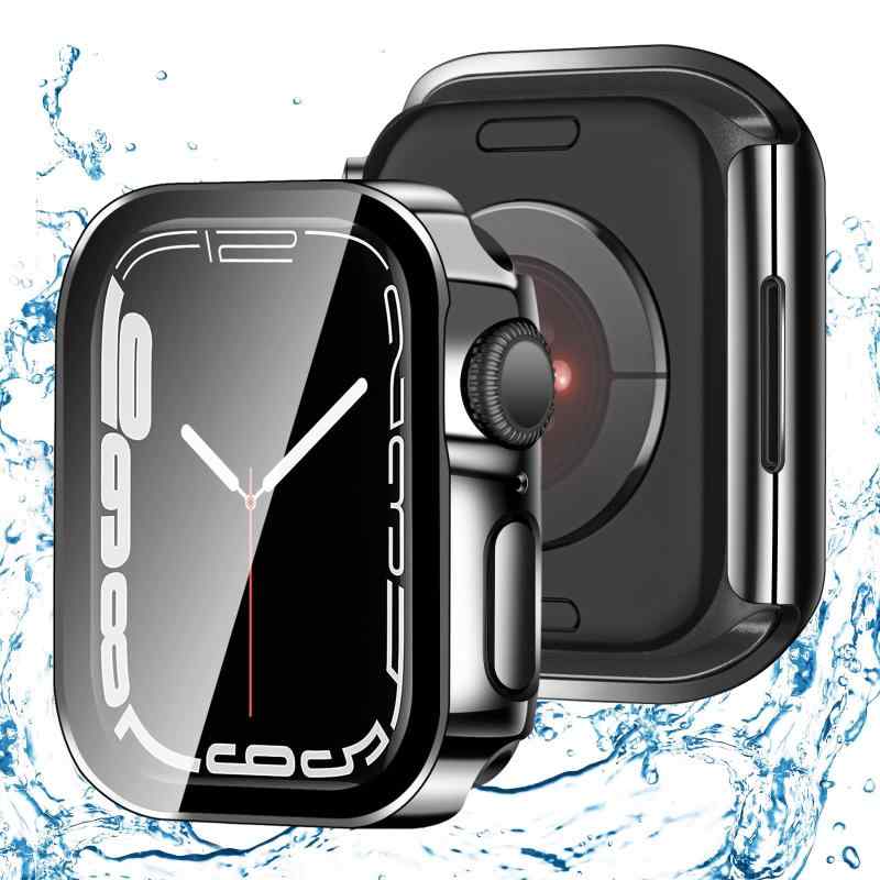 Rakuten - FAZHAN 対応 Apple Watch ケース 44mm Series SE3/SE2/SE/6/5/4 防水 3D直角エッジデザイン メッキ加工 アップルウォッチ カバー ガラスフィルム 一体型 Apple Watch カバー アップルウォッチ ケ