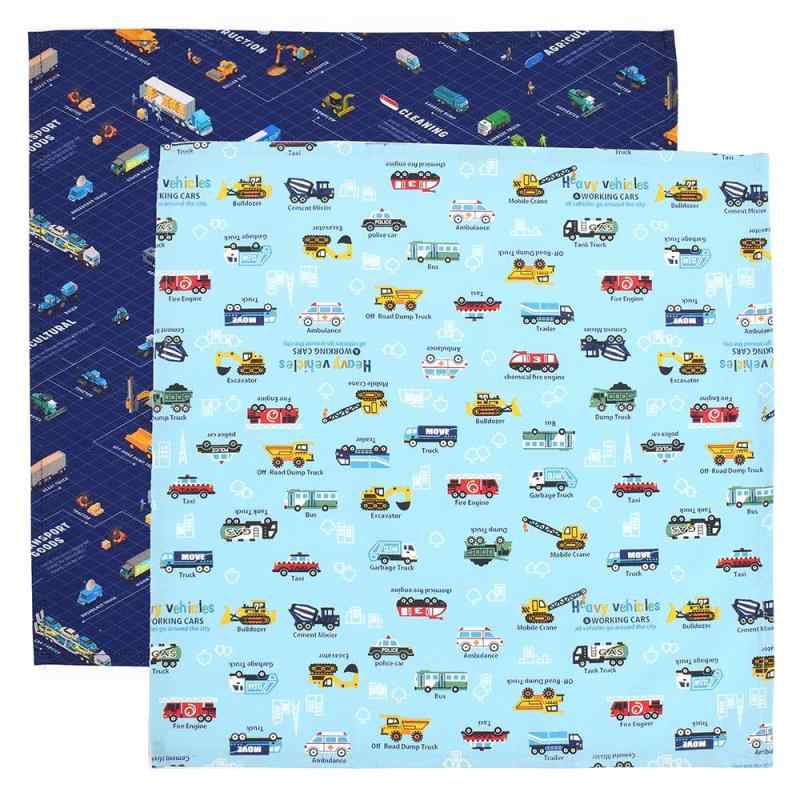 Rakuten - COLORFUL CANDY STYLE ランチクロス(45cm×45cm) 男の子 2枚セット 給食 ナフキン お弁当 スタンダード 正方形 クルマ社会のはたらく車セット N3902112-NVL2512 ポケットティッシュポーチ付き