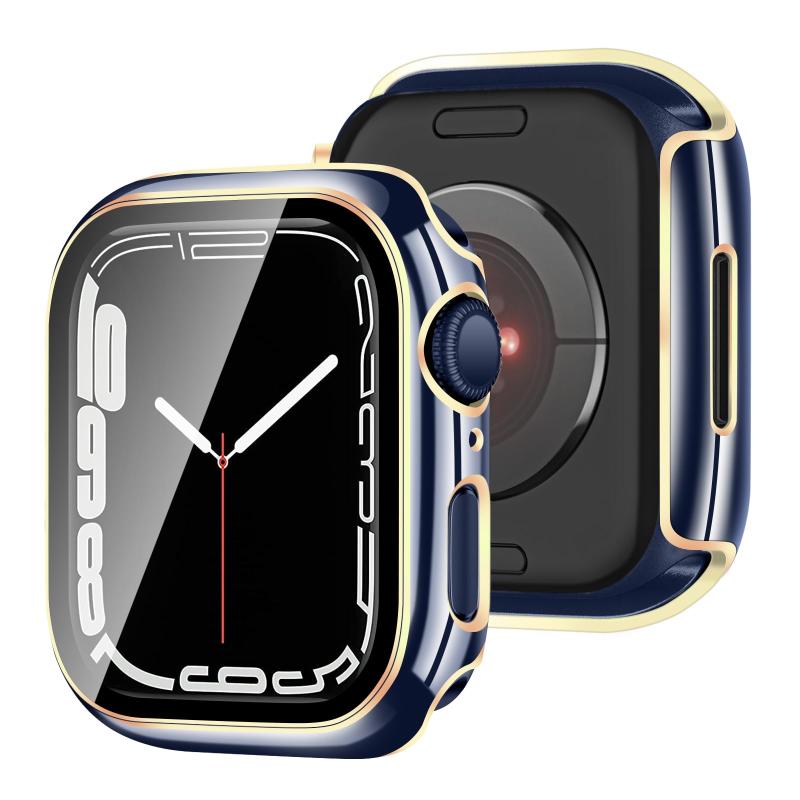 FAZHAN 対応 Apple Watch ケース 44mm Series SE3/SE2/SE/6/5/4 保護 アップルウォッチ カバー ガラスフィルム 一体型 メッキ加工 Apple Watch カバー アップルウォッチ ケース 耐衝撃 全面保護(3.0)