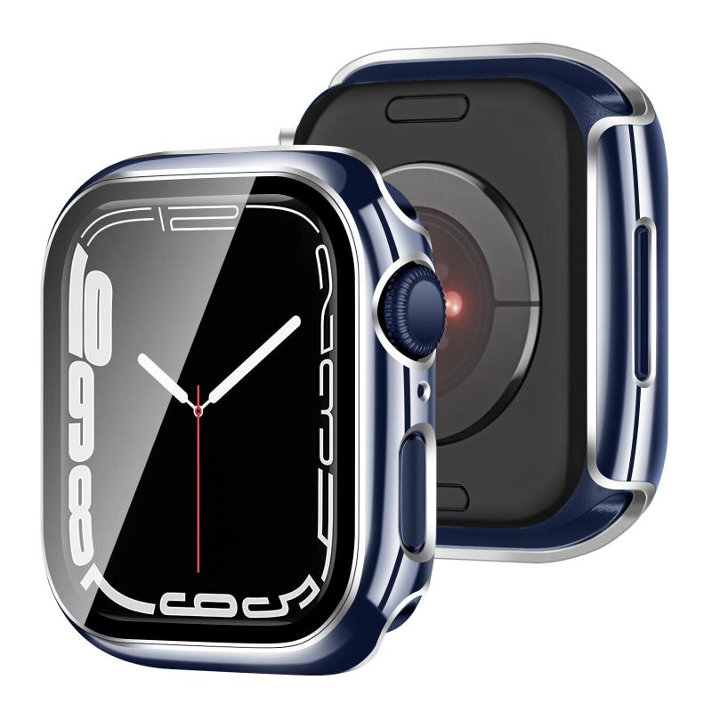 乐天商城 - FAZHAN 対応 Apple Watch ケース 41mm Series 9/8/7 保護 アップルウォッチ カバー ガラスフィルム 一体型 メッキ加工 Apple Watch カバー アップルウォッチ ケース 耐衝撃 全面保護 装着簡単 高耐久 高透