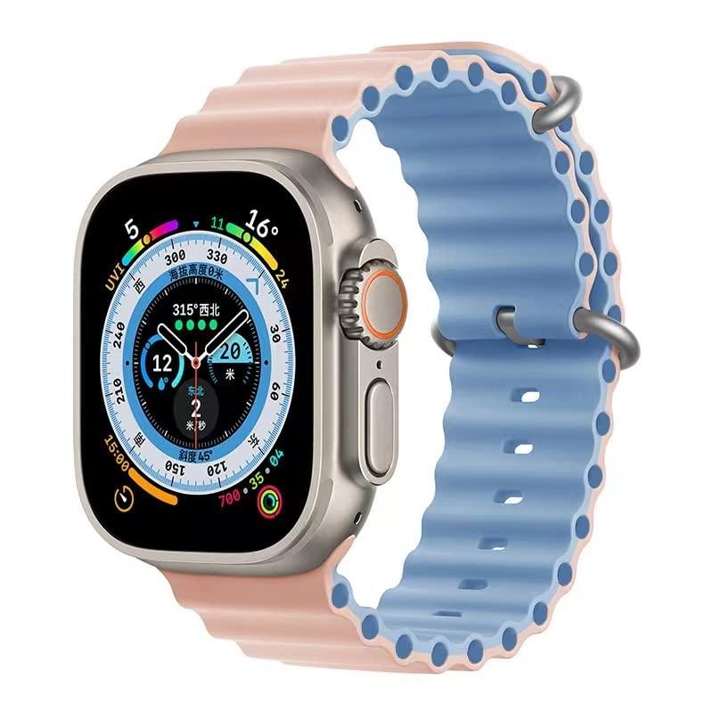 乐天商城 - コンパチブル オーシャンバンド for apple watch バンド アップルウォッチ ループバンド スポーツバンド 49mm/45mm/44mm/46mm/42mm 41mm/40mm/38mm軽量 耐食性 強靭 エラストマー アジャスタブルループ