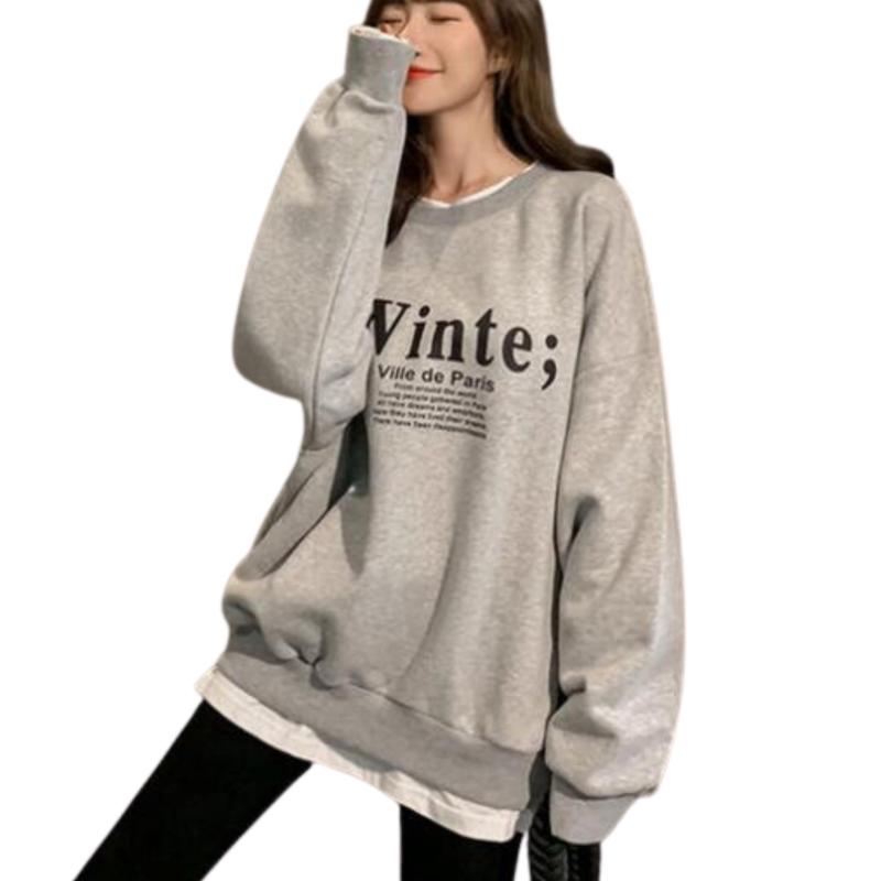 Rakuten - [emptio] [エンプティオ] レディース 長袖 フェイクレイヤード トレーナー ロゴプリント スウェット Winte