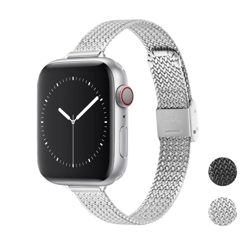 Apple Watchバンド互換性38 mm 40 mm 41mm 42 mm 44 mm 45mm、Apple Watchバンドステンレス製バックル..